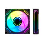 Coolbox Infinity Pro Kit 4 ventole ARGB - Effetto tunnel infinito - Silenzioso - Cuscinetto idraulico - Grande flusso d'aria - Colore nero - immagine 2