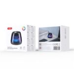 XO F62 Mini Altoparlante Bluetooth da tavolo - Bluetooth 5.3 - 5W - Base magnetica - Gancio e anello Magsafe - Illuminazione RGB - Colore nero - immagine 3