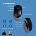 Ewent EW3243 Mouse wireless USB 3200 dpi - 6 pulsanti - 2,4 GHz e Bluetooth - Per destrimani - Colore nero/grigio - immagine 4