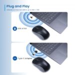 Ewent EW3204 Mouse wireless USB 1600 dpi - 6 pulsanti - Ricevitore USB-A e USB-C - Utilizzo ambidestro - Colore nero/grigio - immagine 2