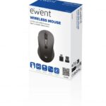 Ewent EW3204 Mouse wireless USB 1600 dpi - 6 pulsanti - Ricevitore USB-A e USB-C - Utilizzo ambidestro - Colore nero/grigio - immagine 4