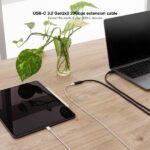 Nanocable Cavo prolunga USB-C 3.2 maschio a USB-C 3.2 femmina - Gen2x2 20Gbp - 100W 5A - 4K 60Hz - 1,5 metri - Colore nero - immagine 4