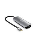 Urban Factory Hubee HUB 4 in 1 - USB-C maschio - USB-A/USB-C/HDMI femmina - 100W PD - Colore grigio metallizzato - immagine 2