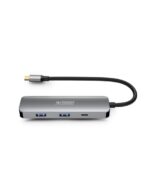 Urban Factory Hubee HUB 4 in 1 - USB-C maschio - USB-A/USB-C/HDMI femmina - 100W PD - Colore grigio metallizzato - immagine 3