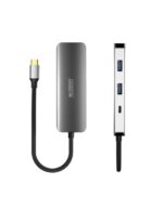 Urban Factory Hubee HUB 4 in 1 - USB-C maschio - USB-A/USB-C/HDMI femmina - 100W PD - Colore grigio metallizzato - immagine 4