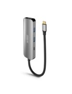 Urban Factory Hubee HUB 4 in 1 - USB-C maschio - USB-A/USB-C/HDMI femmina - 100W PD - Colore grigio metallizzato - immagine 5