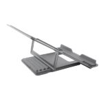 Coolbox ATRIL02 Supporto per laptop fino a 17" - Alluminio - Pieghevole - Gommini antiscivolo - Colore grigio - immagine 3