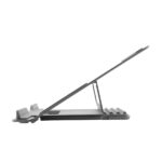 Coolbox ATRIL02 Supporto per laptop fino a 17" - Alluminio - Pieghevole - Gommini antiscivolo - Colore grigio - immagine 4