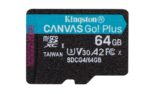Kingston Scheda Micro SDXC 64GB UHS-I U3 V30 Classe 10 200MB/s Canvas Go Plus con adattatore - immagine 2