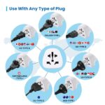 Ewent EW1480 Adattatore da viaggio universale - USA, Regno Unito, Australia ed Europa a Schuko - Colore bianco - immagine 5