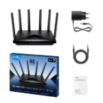 Router WiFi 7 Mesh Tribanda BE11000 da 2,5G - Velocità fino a 2500Mbps - 4 porte - 6 antenne fisse da 5dBi - Tecnologia MU-MIMO - Colore nero - immagine 3