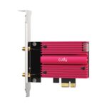 Cudy Adattatore di rete PCIe Tribanda WiFi 7 BE9300 - Bluetooth 5.4 - Dissipatore termico - Base antenna magnetizzata - Colore nero/rosso - immagine 2