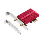 Cudy Adattatore di rete PCIe Tribanda WiFi 7 BE9300 - Bluetooth 5.4 - Dissipatore termico - Base antenna magnetizzata - Colore nero/rosso - immagine 4