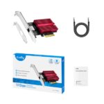 Cudy Adattatore di rete PCIe - Velocità fino a 10 Gbps - Autoadattivo - PCI Express 3.0 x4 - Colore Nero/Rosso - immagine 3