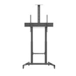 Ewent EW1591 Supporto da pavimento per schermi interattivi/TV da 60 a 100" - Vassoio multiuso - Peso max. 120 kg - Altezza e inclinazione regolabili - Sollevamento con manovella - Ruote - Colore nero - immagine 2