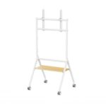 Ewent EW1582 Supporto da pavimento per schermi interattivi/TV da 37 a 86" - Vassoio multiuso - Peso max. 80 kg - Altezza regolabile - Ruote - Colore bianco - immagine 2