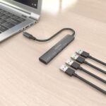 Hub USB-C ultra sottile Aisens - 1xUSB3.1 Gen1 + 4xUSB3.0 - Alta velocità 5 Gbps - Alimentazione USB-C - Cavo da 15 cm - Colore grigio - immagine 5