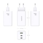 Aisens Caricabatterie GAN 100W - 2xUSB-C PD3.0, QC4.0, QC5.0 - 1xUSB-A QC3.0 - Colore bianco - immagine 4