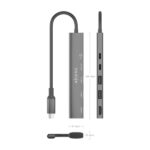 Aisens USB-C Dock 5 in 1 - USB-C a 1xHDMI - 2xUSB-A - 1xUSB-C - 1xUSB-C PD 100W - 15 cm - Colore grigio - immagine 4