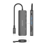 Aisens USB-C Dock 6 in 1 - USB-C a 1xHDMI - 2xUSB-A - 1xUSB-C PD 100W - 1xSD - 1xMicroSD - 15 cm - Colore grigio - immagine 4