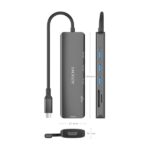 Aisens USB-C Dock 6 in 1 - USB-C a 1xHDMI - 3xUSB-A -  1xSD - 1xMicroSD - 15 cm - Colore grigio - immagine 4