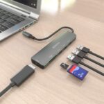 Aisens USB-C Dock 6 in 1 - USB-C a 1xHDMI - 3xUSB-A -  1xSD - 1xMicroSD - 15 cm - Colore grigio - immagine 5