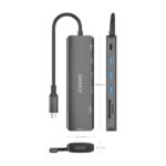 Aisens USB-C Dock 7 in 1 - USB-C a 1xHDMI - 3xUSB-A - 1xUSB-C 100W - 1xSD - 1xMicroSD - 15 cm - Colore grigio - immagine 4