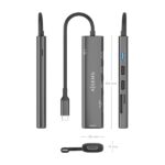 Aisens USB-C Dock 7 in 1 - USB-C a 1xHDMI - 2xUSB-A 2.0 - 1xUSB-A 3.0 - 1xUSB-C 100W - 1xSD - 1xMicroSD - 15 cm - Colore grigio - immagine 4