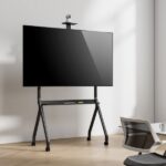Aisens FT86FE-369 PRO Supporto da pavimento per schermi interattivi/TV da 55 a 100" - Vassoio multiuso - Supporto per videocamera - Peso max. 120 kg - Altezza regolabile - Ruote - Colore nero - immagine 4