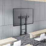 Aisens FWF100E-351  Supporto da pavimento per schermi interattivi/TV da 60 a 100" - Fissaggio a parete - Peso max. 120 kg - Altezza regolabile con manovella - Colore nero - immagine 4