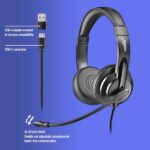 NGS VOX605-C Cuffie USB-C con microfono - Microfono regolabile e flessibile - Cuscinetti e archetto imbottiti - Archetto regolabile - Controllo sul cavo - Cavo da 2 m - Colore nero - immagine 2
