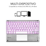 Tastiera retroilluminata ultrasottile Subblim SMART BT - TouchPad - Illuminazione regolabile fino a 7 colori - Bluetooth 3.0 - Autonomia 30 giorni - Colore argento - immagine 2