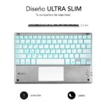 Tastiera retroilluminata ultrasottile Subblim SMART BT - TouchPad - Illuminazione regolabile fino a 7 colori - Bluetooth 3.0 - Autonomia 30 giorni - Colore argento - immagine 3