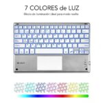 Tastiera retroilluminata ultrasottile Subblim SMART BT - TouchPad - Illuminazione regolabile fino a 7 colori - Bluetooth 3.0 - Autonomia 30 giorni - Colore argento - immagine 5