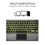 Subblim Tastiera retroilluminata ultrasottile SMART BT - TouchPad - Illuminazione fino a 7 colori regolabili - Bluetooth 3.0 - Autonomia 30 giorni - Colore nero - immagine 2