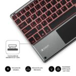 Subblim Tastiera retroilluminata ultrasottile SMART BT - TouchPad - Illuminazione fino a 7 colori regolabili - Bluetooth 3.0 - Autonomia 30 giorni - Colore nero - immagine 4