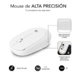 Subblim Pack Harmony Tappetino da scrivania 800x300x2 mm, bordi rinforzati, base antiscivolo + mouse wireless 1200 dpi, 3 pulsanti - Colore lilla e bianco - immagine 5