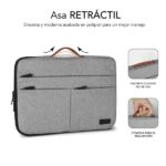 Subblim Custodia Air Padding 360 per laptop da 13,3" a 14" - Protezione a 360º con Air Padding - Tasche multiple - Resistente e durevole - Colore grigio chiaro - immagine 4