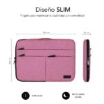 Subblim Custodia Air Padding 360 per laptop da 13,3" a 14" - Protezione a 360º con Air Padding - Tasche multiple - Resistente e durevole - Colore rosa - immagine 5