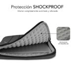 Subblim Custodia Air Padding 360 per laptop da 13,3" a 14" - Protezione a 360º con Air Padding - Tasche multiple - Resistente e durevole - Colore grigio scuro - immagine 3