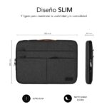 Subblim Custodia Air Padding 360 per laptop da 13,3" a 14" - Protezione a 360º con Air Padding - Tasche multiple - Resistente e durevole - Colore grigio scuro - immagine 5