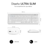 Subblim Combo Dual Prestige - Tastiera e mouse wireless - Bluetooth e 2.4G - Funzionamento silenzioso - Colore bianco argento - immagine 4