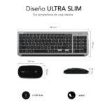Subblim Combo Dual Prestige - Tastiera e mouse wireless - Bluetooth e 2.4G - Funzionamento silenzioso - Colore grigio nero - immagine 4