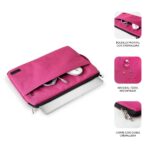 3" a 14" - Protezione elegante e funzionale - Tessuto in poliestere 600D - Interno imbottito in schiuma - Colore rosa