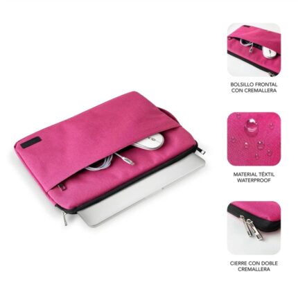 3" a 14" - Protezione elegante e funzionale - Tessuto in poliestere 600D - Interno imbottito in schiuma - Colore rosa