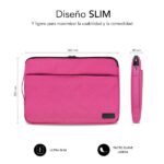Subblim Custodia Urban per laptop da 13,3" a 14" - Protezione elegante e funzionale - Tessuto in poliestere 600D - Interno imbottito in schiuma - Colore rosa - immagine 4