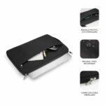 Subblim Custodia Urban per laptop da 13,3" a 14" - Protezione elegante e funzionale - Tessuto in poliestere 600D - Interno imbottito in schiuma - Colore nero - immagine 3