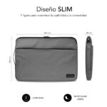 Subblim Custodia Urban per laptop da 13,3" a 14" - Protezione elegante e funzionale - Tessuto in poliestere 600D - Interno imbottito in schiuma - Colore grigio - immagine 4