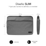 Subblim Custodia Urban 15,6" - Protezione elegante e funzionale - Tessuto in poliestere 600D - Interno imbottito in schiuma - Colore grigio - immagine 4