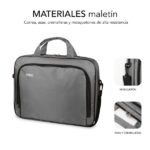 Subblim Custodia Oxford per laptop da 13,3" a 14" - Protezione rinforzata - Cinghie regolabili -  Tasca esterna - Colore grigio - immagine 3